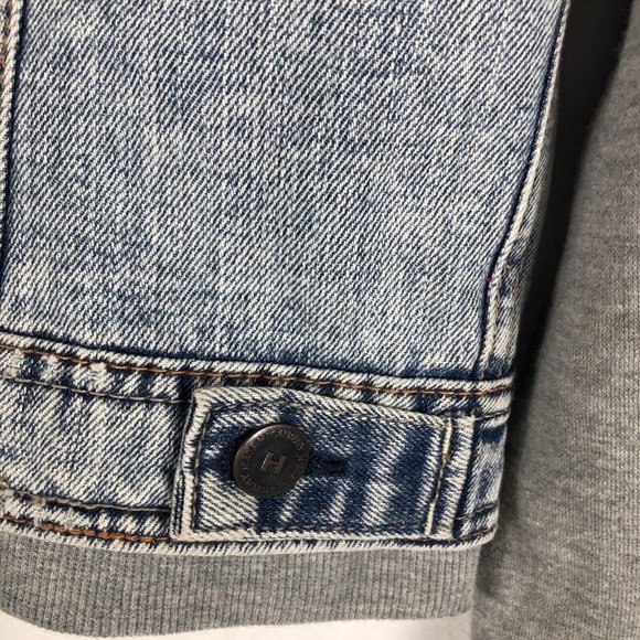 Highway Jeans Girls Denim Jacket Size S Hooded Sweatshirt Button Up Casual - Picture 15 of 15